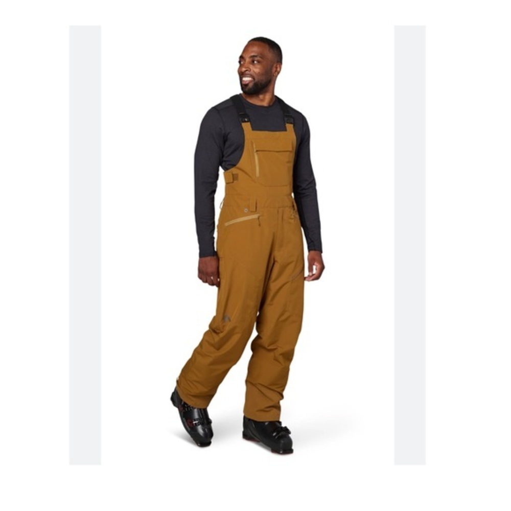 FLYLOW men's Snowman bib snow pants size small rye brown